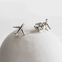 Sterling Silver Airplane Post Earrings 8x8mm - $386.83 MXN