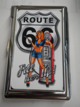 Route 66 Pin Up Girl Cig &amp; Marijuana Storage Case With Built in Butane Lighter - £29.84 GBP