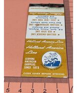 Matchbook Cover  Holland -America Line  Serving American Shippers Since ... - $227.43 MXN