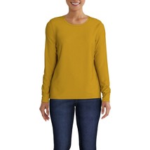 Time And Tru Women&#39;s Long Sleeve T Shirt LARGE (12-14) Autumn Gold - £9.08 GBP