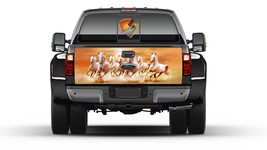 White Horses Running Tailgate Wrap Vinyl Graphic Decal Sticker Truck Cam... - £54.75 GBP