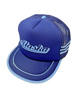 Alaska 3 Stripe Trucker Snapback Hat Cap Mesh Puffy Screen Print Blue Vi... - £55.04 GBP