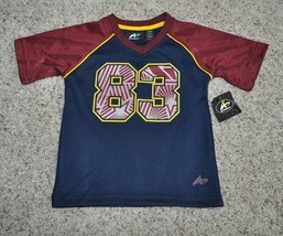 Athletic Shirt Short Sleeve Athletech Sports #83 Blue Red Boys V-Neck Te... - $6.44