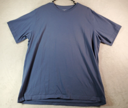 Land's End T Shirt Mens Size XLT Blue Knit 100% Cotton Short Sleeve Crew Neck - $13.47