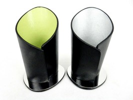 Desktop Pen Holder, Deco Wave Design, Silver or Green Leatherette, Sweda... - £7.04 GBP