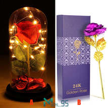 Rose Flower Gifts for Women 20 LED Light up Rose in Glass Dome Christmas Gifts - £13.25 GBP+