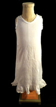 Vintage 40s Long White Layette Slip Dress Nightgown Lace Embroidery 3-6m Sz - £15.58 GBP