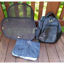 Columbia Summit Rush Backpack Diaper Bag Grey w/Changing Pad &amp; Car Windo... - $24.36