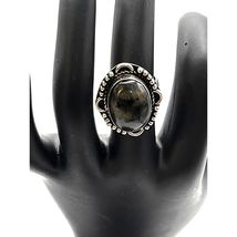 Vintage 925 Sterling Silver Green Labradorite Size 7 Ring - $45.54