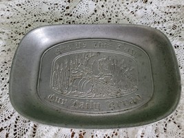 Vintage Wilton Armetale &#39;Give Us This Day Our Daily Bread&#39; Pewter Tray - $12.19