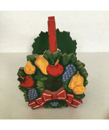 Decorative winter holiday design painted wood container with handle card... - €17,09 EUR