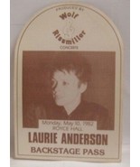 LAURIE ANDERSON - VINTAGE 1982 ORIGINAL CONCERT TOUR CLOTH BACKSTAGE PASS - £15.62 GBP