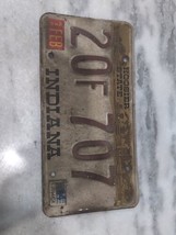 Vintage 1984 Indiana &quot;Hoosier State&quot; License Plate 20F707 Expired - £7.93 GBP