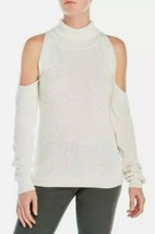 Woman&#39;s Ivory Cold Shoulder Turtleneck Sweater Size Large by MONO B - $33.94