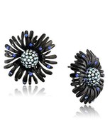 TK1476 - IP Black(Ion Plating) Stainless Steel Earrings with Top Grade C... - $476.51 MXN
