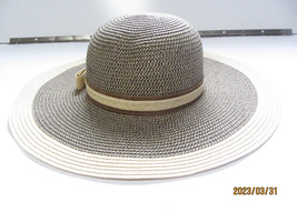 Womens Dress Summer Beach Dress Hat LIGHT &amp; DARK BROWN RIBBON BOW - £15.71 GBP