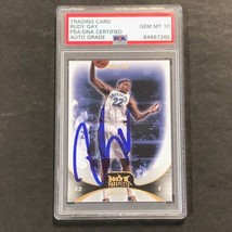 2008-09 Fleer Hot Prospects #29 Rudy Gay Signed Card AUTO GRADE 10 PSA Slabbed G - £47.96 GBP