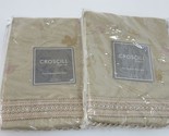 2 Croscill BRITTANY Embroidered taupe Euro Shams NEW - $57.55