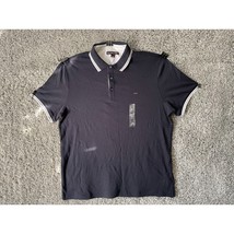 Mens Michael Kors Greenwich Heathered Casual Fit Polo Shirt Navy Blue Size Large - $72.12