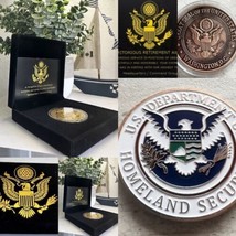 US Department Of Home land Security Challenge Coin With Retirement Award - £26.85 GBP