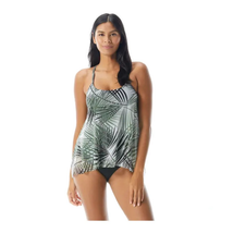 Coco Reef Endless Summer Palm Green Tankini Top Y-Back Mesh Overlay Size... - $49.45