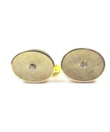 14k Yellow Gold Oval Shape Cufflinks With Diamonds - £513.55 GBP