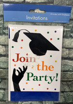 Join the Party! Graduation Invitations Pack of 8 Invites and Envelopes  - £5.53 GBP