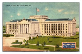 Oklahoma State Capitol Building Oklahoma City OK UNP Linen Postcard N24 - £1.51 GBP