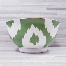 Grace 6.25&quot; Soup Cereal Porcelain Bowl Green White Gold (AS IS) - £11.60 GBP