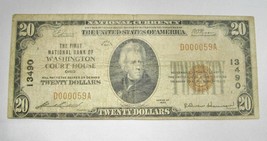 1929 $20.00 National Bank Note Washington Court House, OH Low Serial # V... - $163.44