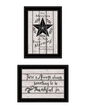 Set Of Two His Mercies and Thankful 2 Black Framed Print Wall Art - $2,761.24 MXN