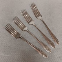 Oneida Queen Bess II Dinner Forks 4 Silverplated 7.5&quot; Pattern 1946 - $14.95
