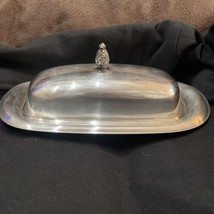 Wm Rogers 987 Silver Plate Butter Dish w/out glass Cover &amp; Pineapple Finial - $18.50
