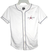 Air Jordan Baseball Youth Jersey Size S (8-10 years) White Button Front Dri-Fit - £44.06 GBP