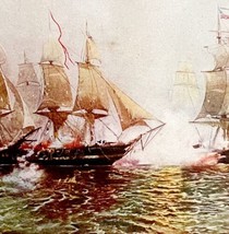 Lake Erie Naval Battle 1902 Color Plate Art Emerson History Print DWV8A - £23.96 GBP