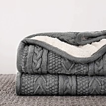 Longhui Bedding Acrylic Cable Knit Sherpa Throw Blanket - Thick,, 5.2 Pounds - £53.02 GBP