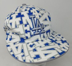 LA Dodgers 59fifty New Era 7 1/8 M All Over Print Fitted Baseball Cap Hat VTG - £19.77 GBP