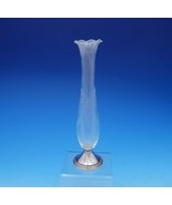Raimond Sterling Silver and Etched Glass Vase Ruffled Gadroon Bead Borde... - $312.93 CAD