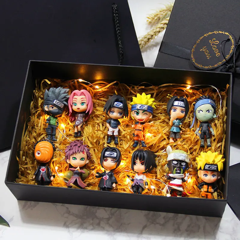 6 pcs lot naruto sasuke gaara uchiha madara figure 7 8cm 2 style personality base mini thumb200