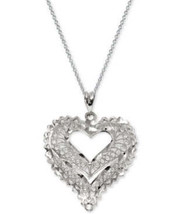Giani Bernini Filigree Heart Necklace in Sterling Silver - £19.75 GBP