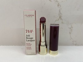 Clarins Joli Rouge Lacquer #744L Plum Lip Balm Full Size NIB - £11.85 GBP