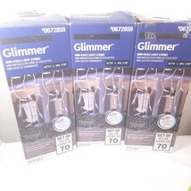 Gemmy LED Lightshow Glimmer Icy Blue x3 mini Icicles 70 string Lights Christmas - £34.00 GBP