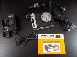Vintage Popular Electronic Flash Unit 606 High Power Deluxe &amp; Battery Ch... - £13.04 GBP