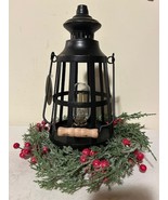Christmas spruce pine wreath with Black led lantern - $81.39 CAD