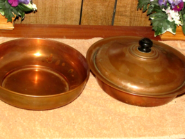 Copper &amp; Metal Fry Pan w/copper Lid &amp; Bowl (Tupprwr) - £40.19 GBP