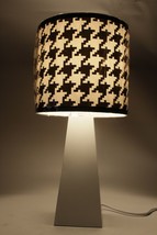 Black and White Hounds Tooth Design Nursery Lamp with Bulb New in Box Ad... - £36.61 GBP