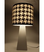 Black and White Hounds Tooth Design Nursery Lamp with Bulb New in Box Ad... - £36.69 GBP