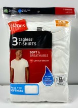 3 Pk Hanes Tagless Men&#39;s T-shirt Undershirt Size M 38-40&quot; Crew Cut Neck NEW - £8.59 GBP