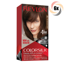 6x Packs Revlon Dark Mahogany Brown Permanent Colorsilk Beautiful Hair D... - £30.75 GBP