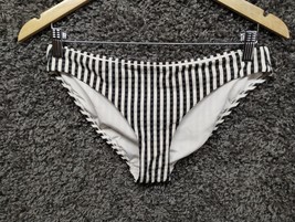 Athleta Bikini Bottoms Women Small Black White Verticle Stripe - $13.97